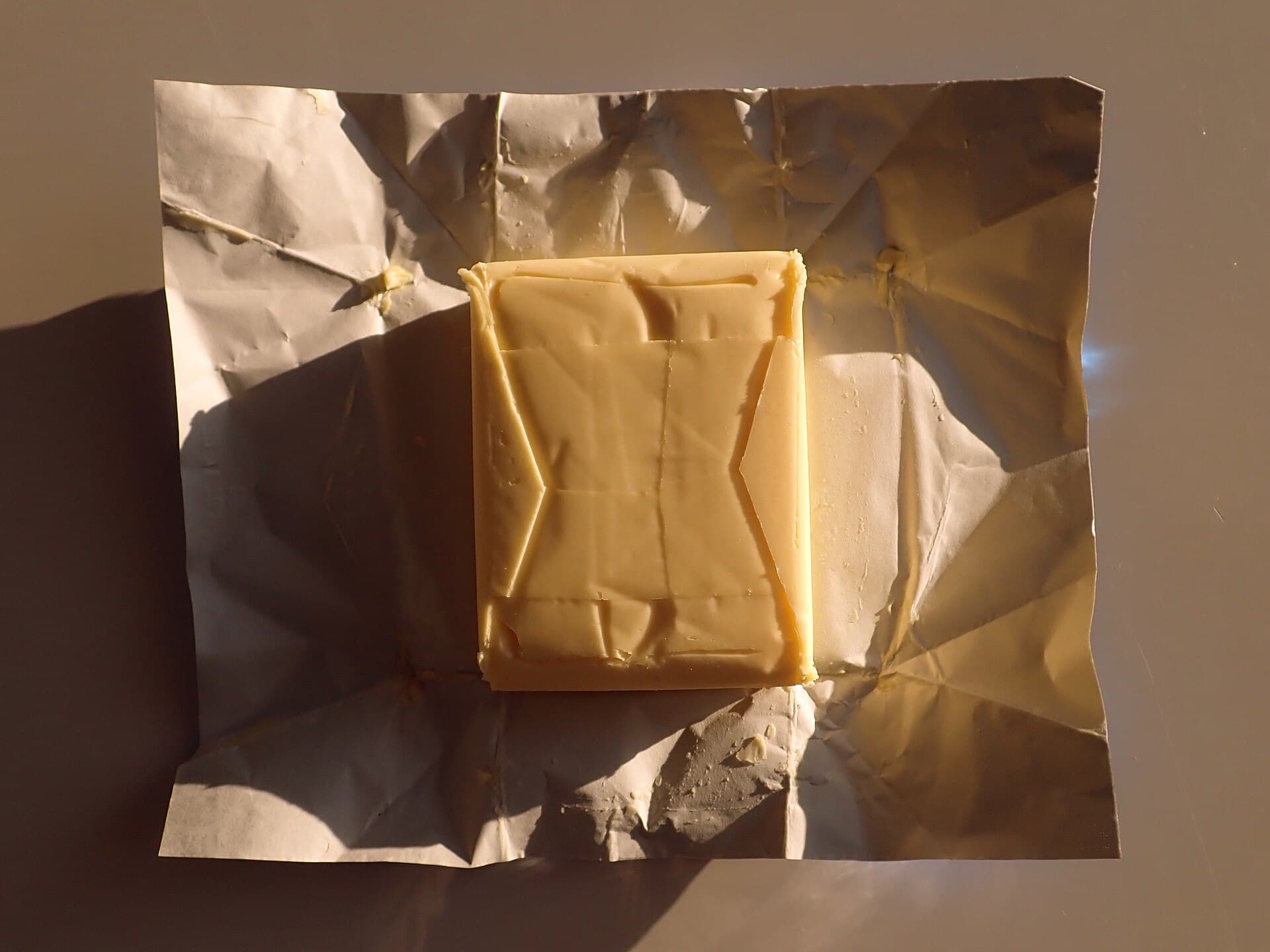 A block of fresh butter