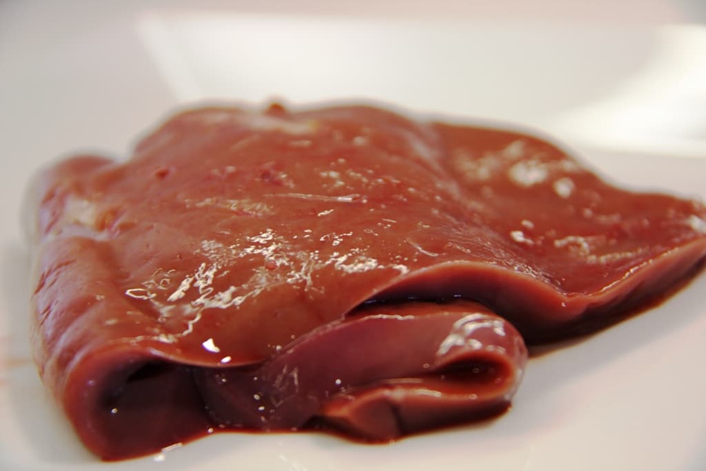 Fresh raw beef liver