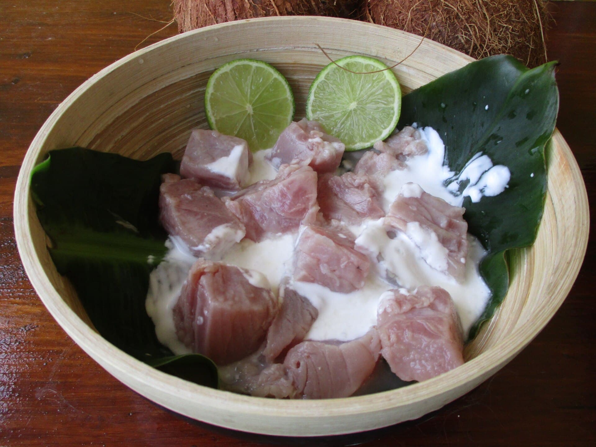 Tahitian poisson cru with lime and coconut milk