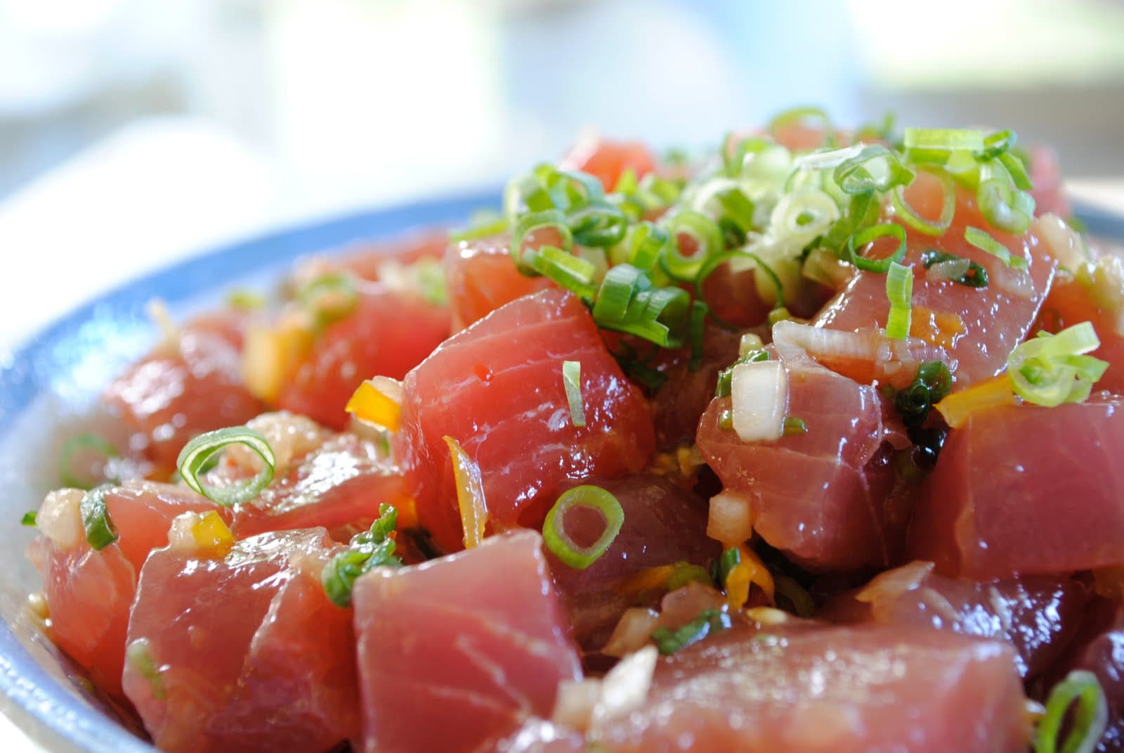 Ahi tuna poke with spring onion