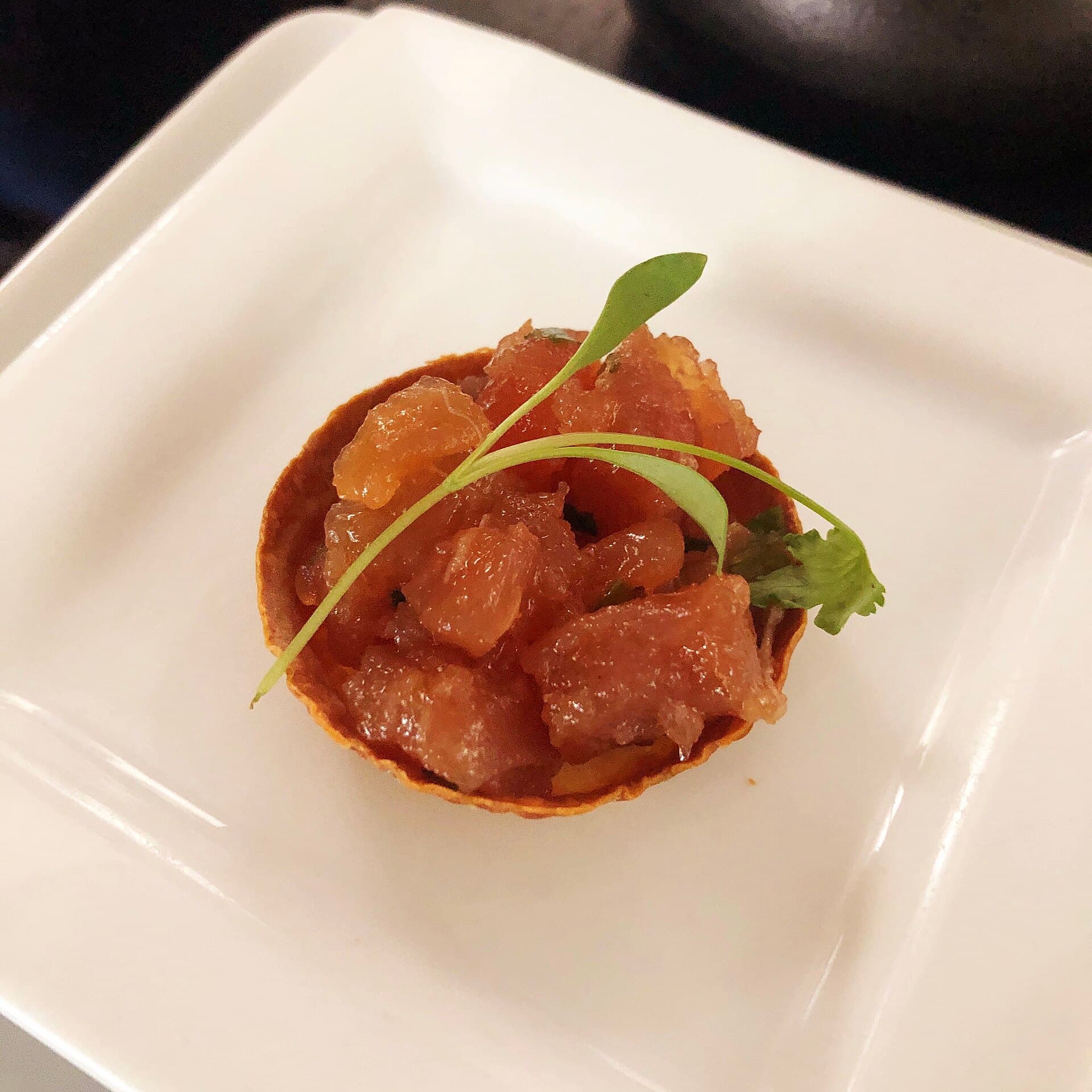 Tuna tartare in a neat mound